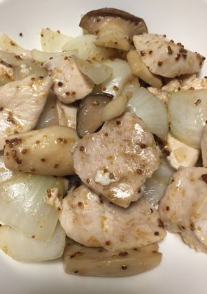 鶏肉ときのこのマスタードいため-レシピのメイン写真