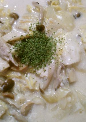 フライパンで簡単♪白菜きのこのクリーム煮-レシピのメイン写真