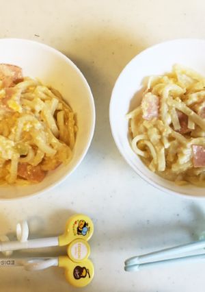 カルボうどん☆幼児食-レシピのメイン写真