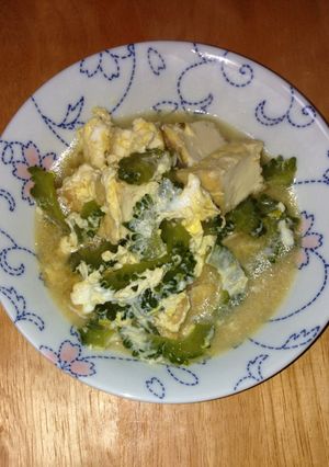 ゴウヤと厚揚げの卵とじ-レシピのメイン写真