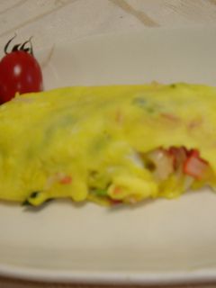カニかまと青梗菜のオムレツ-レシピのメイン写真