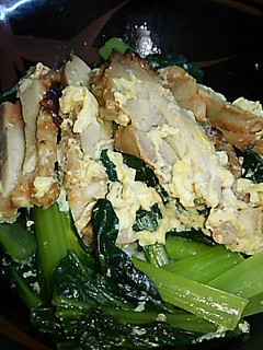 照りチキ小松菜丼-レシピのメイン写真
