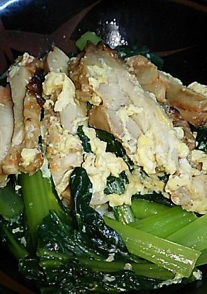 照りチキ小松菜丼-レシピのメイン写真