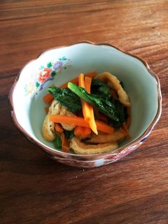 超簡単!小松菜とニンジンと薄揚げの炒め煮-レシピのメイン写真