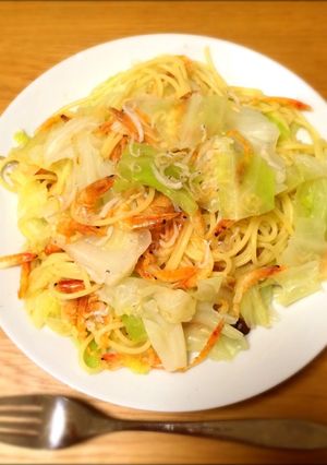 桜エビ&しらす&キャベツのペペロンチーノ-レシピのメイン写真