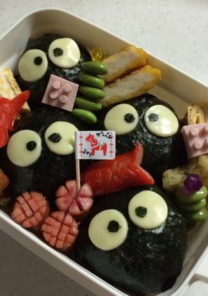 まっくろくろすけ キャラ弁-レシピのメイン写真