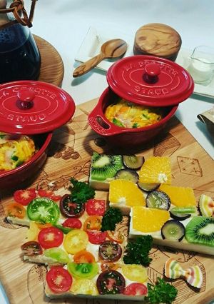 カラートマトとフルーツオープンサンド-レシピのメイン写真