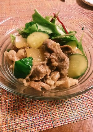 豚と大根の煮炒めにさっぱりきゅうり-レシピのメイン写真