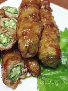 オクラの豚バラ巻き〜甘酢照り焼き〜簡単♪-レシピのメイン写真