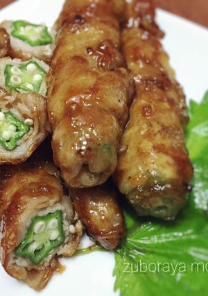 オクラの豚バラ巻き〜甘酢照り焼き〜簡単♪-レシピのメイン写真