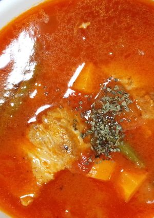 豚バラとひよこまめのトマトスープ-レシピのメイン写真