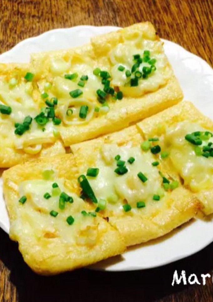 油揚げがメインに！油揚げの和風ピザ風-レシピのメイン写真