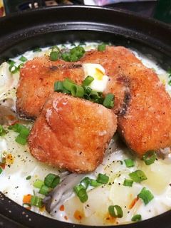 鮭とラー油のミルクスープパスタ-レシピのメイン写真