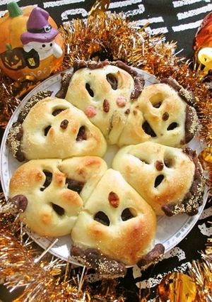 ハロウィーンに♡へん顔ちぎりパン-レシピのメイン写真