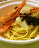甘エビとランプフィッシュキャビアのパスタ