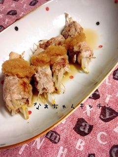 豚小間で〜おろしポン酢かけもやしロール-レシピのメイン写真
