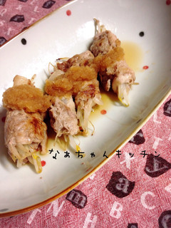 豚小間で〜おろしポン酢かけもやしロール-レシピのメイン写真
