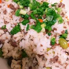 ひき肉と枝豆混ぜご飯-レシピのメイン写真