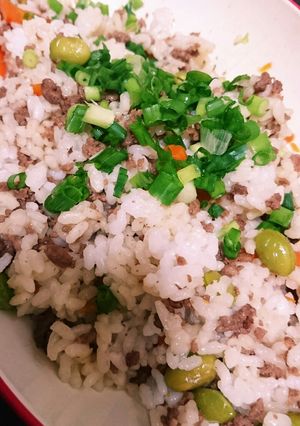 ひき肉と枝豆混ぜご飯-レシピのメイン写真