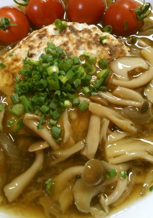 簡単!豆腐ハンバーグ 和風きのこソース♪-レシピのメイン写真