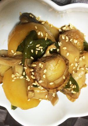 ホタテと野菜の甘辛煮-レシピのメイン写真