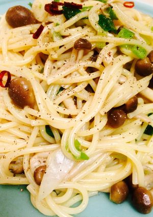 中華風♡キノコとネギのパスタ-レシピのメイン写真