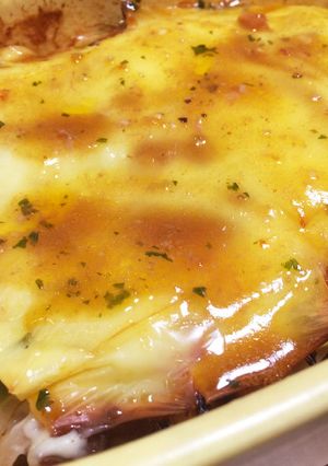 ナスと豚肉の重ね焼き トマトチーズ焼き-レシピのメイン写真