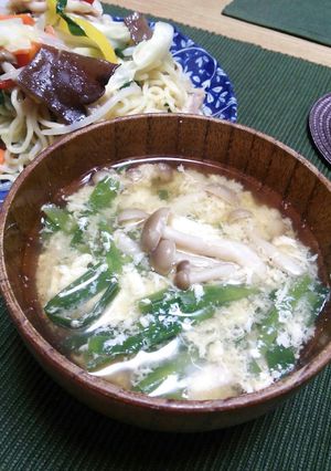 ニラと卵のお味噌汁-レシピのメイン写真