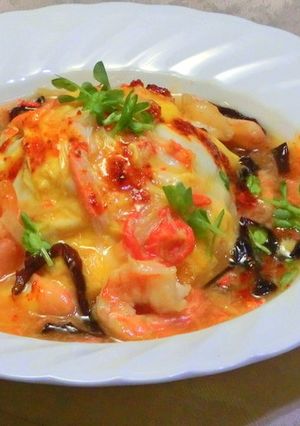 カニとエビのご馳走天津飯！-レシピのメイン写真
