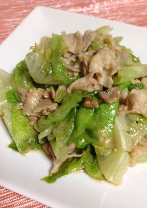 たっぷりレタスと豚バラの中華炒め-レシピのメイン写真