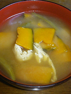かぼちゃとあげさんの味噌汁-レシピのメイン写真