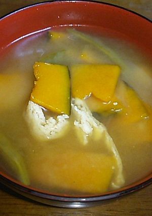 かぼちゃとあげさんの味噌汁-レシピのメイン写真