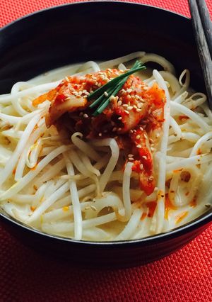 レンジで簡単♪ピリ辛豆乳うどん♪-レシピのメイン写真