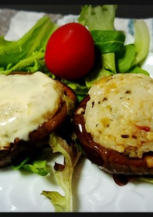 混ぜご飯のしいたけ焼き-レシピのメイン写真