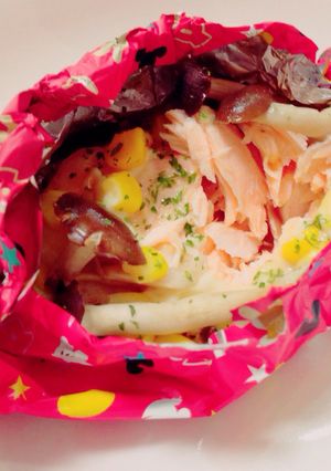 サーモン(鮭)の味噌チーズコーン包み-レシピのメイン写真