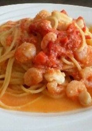簡単☆イカとえびのクリームパスタ-レシピのメイン写真