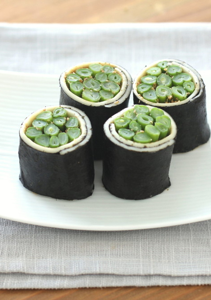 ごま和えいんげんの海苔巻き-レシピのメイン写真