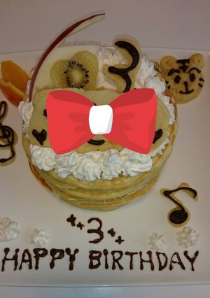 ホットケーキで簡単♪バースデーケーキ-レシピのメイン写真