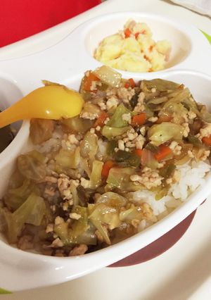 幼児食 八宝菜 中華丼 あくまでも風です-レシピのメイン写真