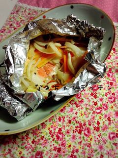 フライパンで〜鮭の味噌マヨホイル蒸し-レシピのメイン写真