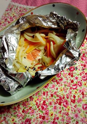 フライパンで〜鮭の味噌マヨホイル蒸し-レシピのメイン写真