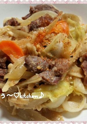 野菜たっぷり！牛すじの味噌炒め♪-レシピのメイン写真