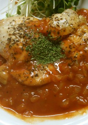 鶏もも肉の チキンステーキ トマトソース-レシピのメイン写真