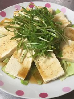 簡単!豆腐と水菜のごまポンがけ♪-レシピのメイン写真