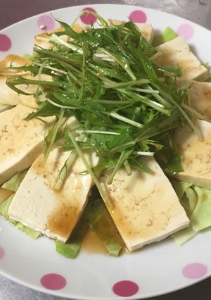 簡単！豆腐と水菜のごまポンがけ♪-レシピのメイン写真