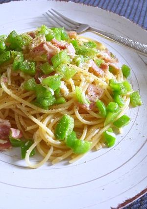ピーマンとチーズのだし醤油スパゲティー-レシピのメイン写真