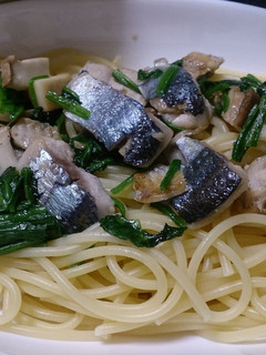 秋刀魚ときのこのオリーブオイルスパゲティ-レシピのメイン写真