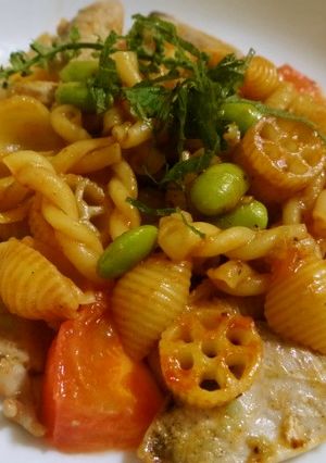 生鰹とトマトのおつまみパスタ-レシピのメイン写真