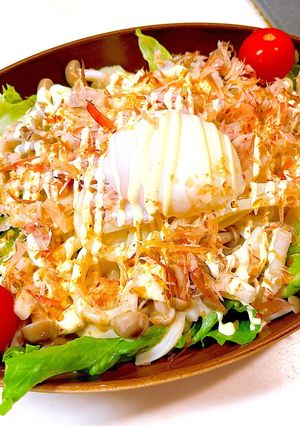 温玉とろ～っ♡絶対美味しいサラダうどん♡-レシピのメイン写真
