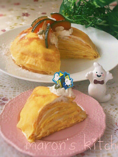 ハロウィンにも♡カボチャのミルクレープ-レシピのメイン写真
